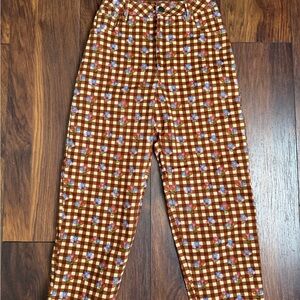 Lucy & Yak Brown Checkered Straight Leg Pants